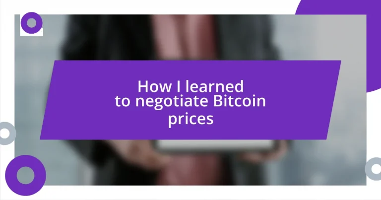 How I learned to negotiate Bitcoin prices